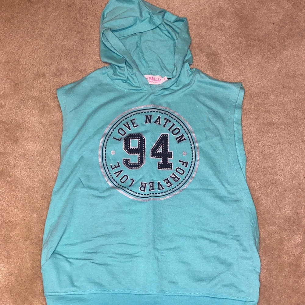 Teal Sleeveless Hoodie